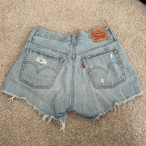Levi's Light Blue Distressed Cutoff Denim Shorts